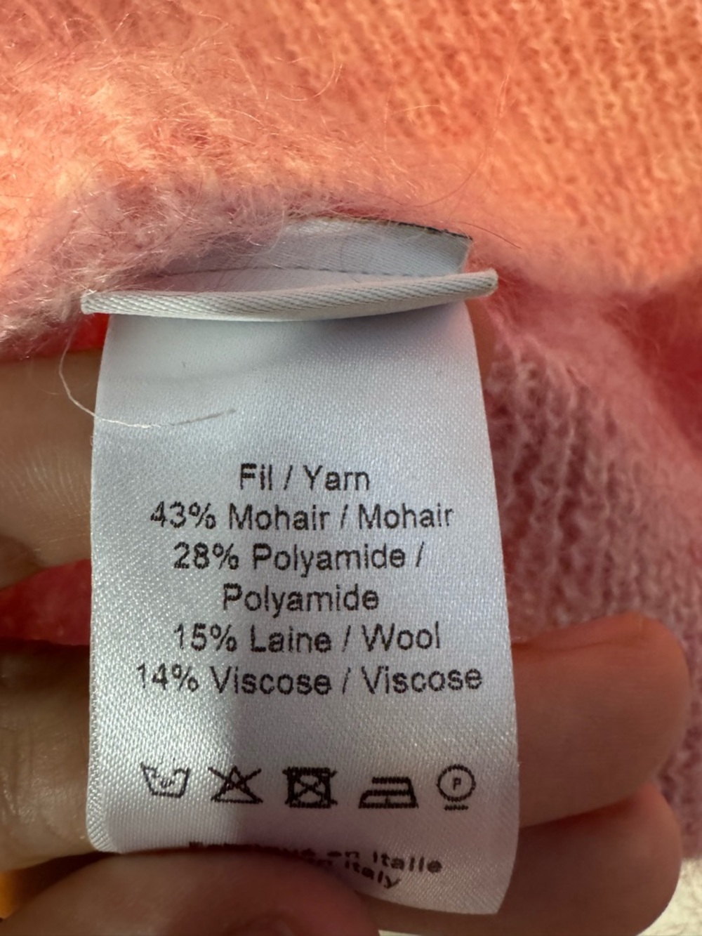 Y/Project Pink & Black Panelled Mohair Cardigan - Made in Italy - Picture 7 of 8